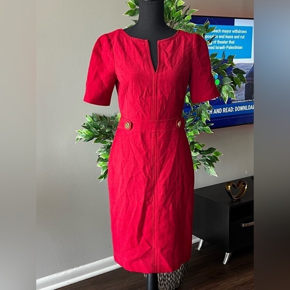 Tory Burch red knee length dress - Picture 2 of 10
